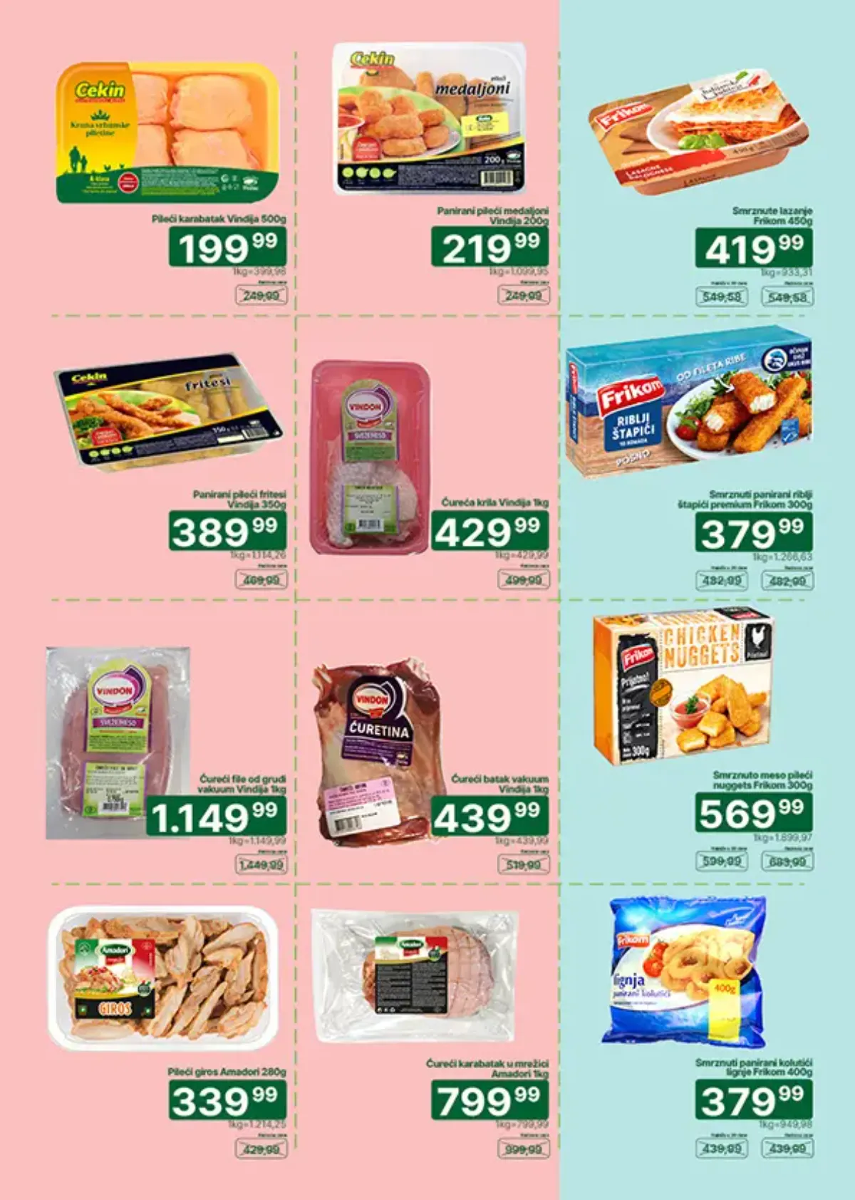 Univerexport katalog strana 3 – piletina, sveže i pakovano meso na akciji