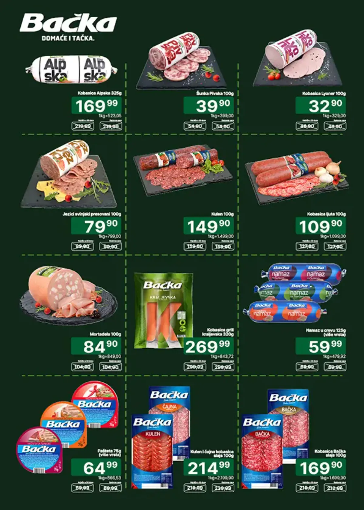 Univerexport katalog strana 4 – Bačka suhomesnati proizvodi, kobasice i viršle