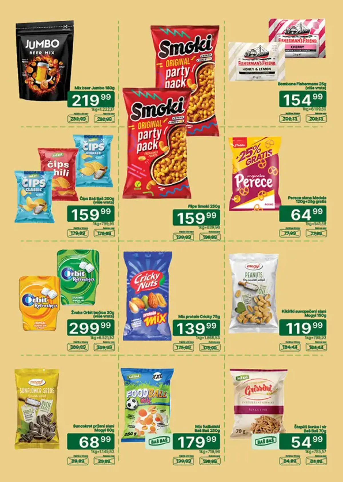 Univerexport katalog strana 20 – Smoki, čips, perece i slane grickalice