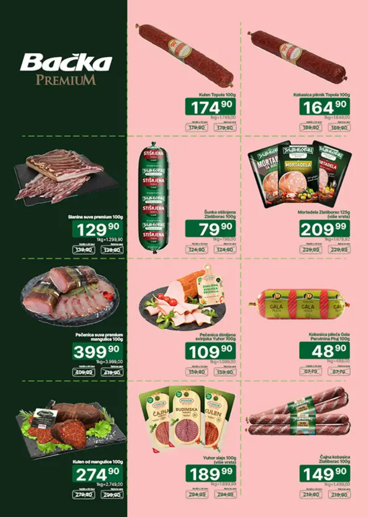 UNIVEREXPORT katalog, strana 5 – Bačka Premium, Topola, Zlatiborac i Yuhor suhomesnati proizvodi