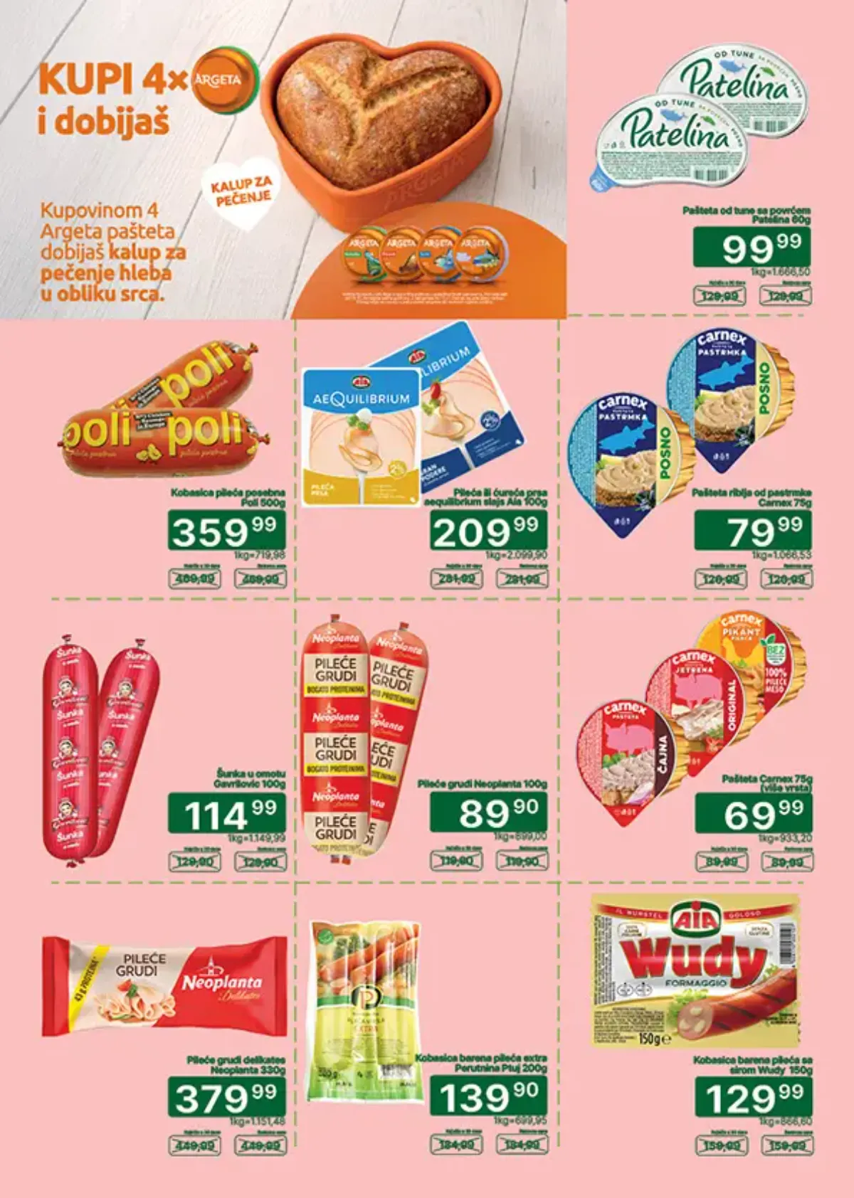 UNIVEREXPORT katalog, strana 6 – Poli kobasica, Carnex paštete i Neoplanta pileće grudi