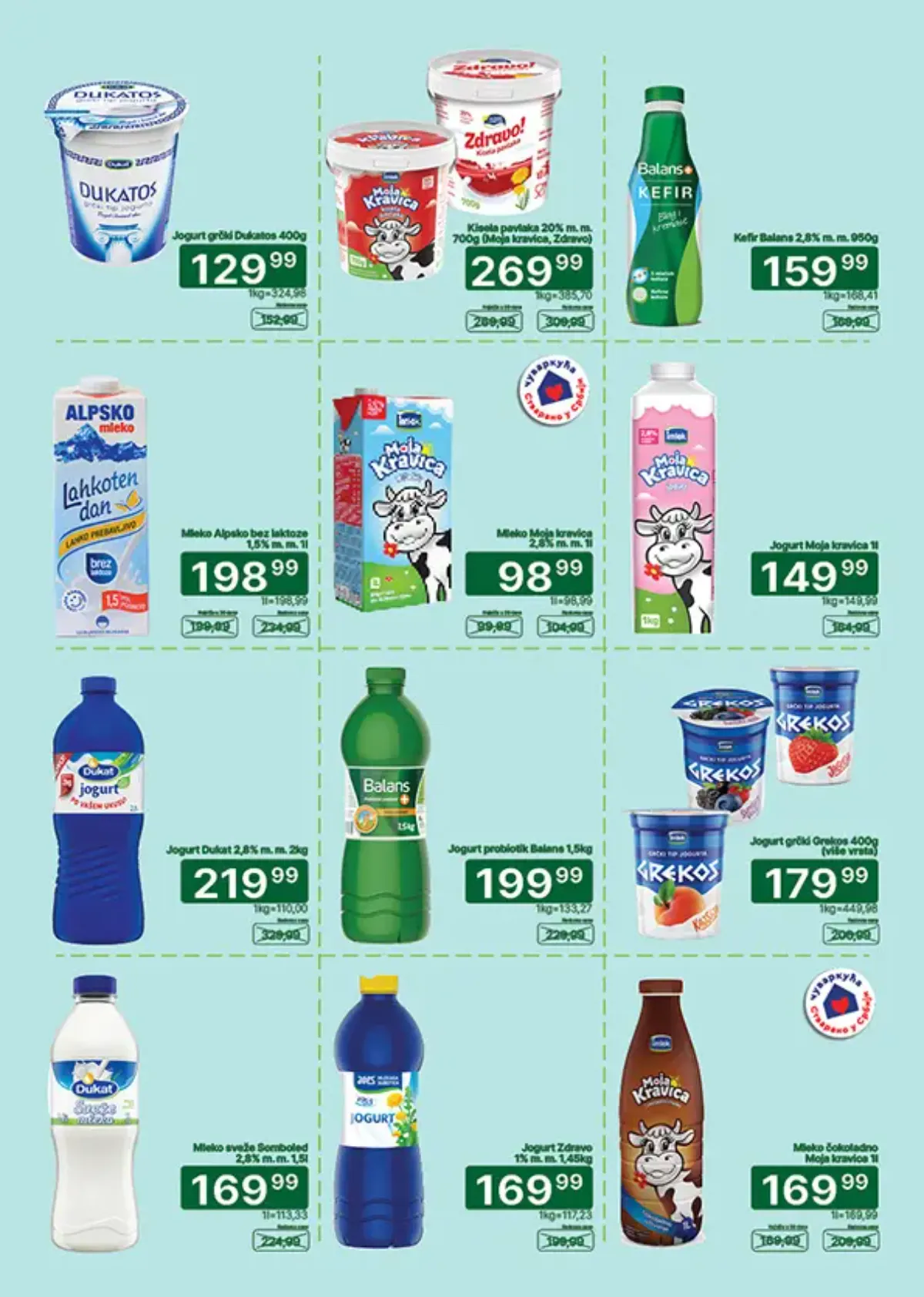 UNIVEREXPORT katalog, strana 7 – mleko, jogurt, kefir i kisela pavlaka