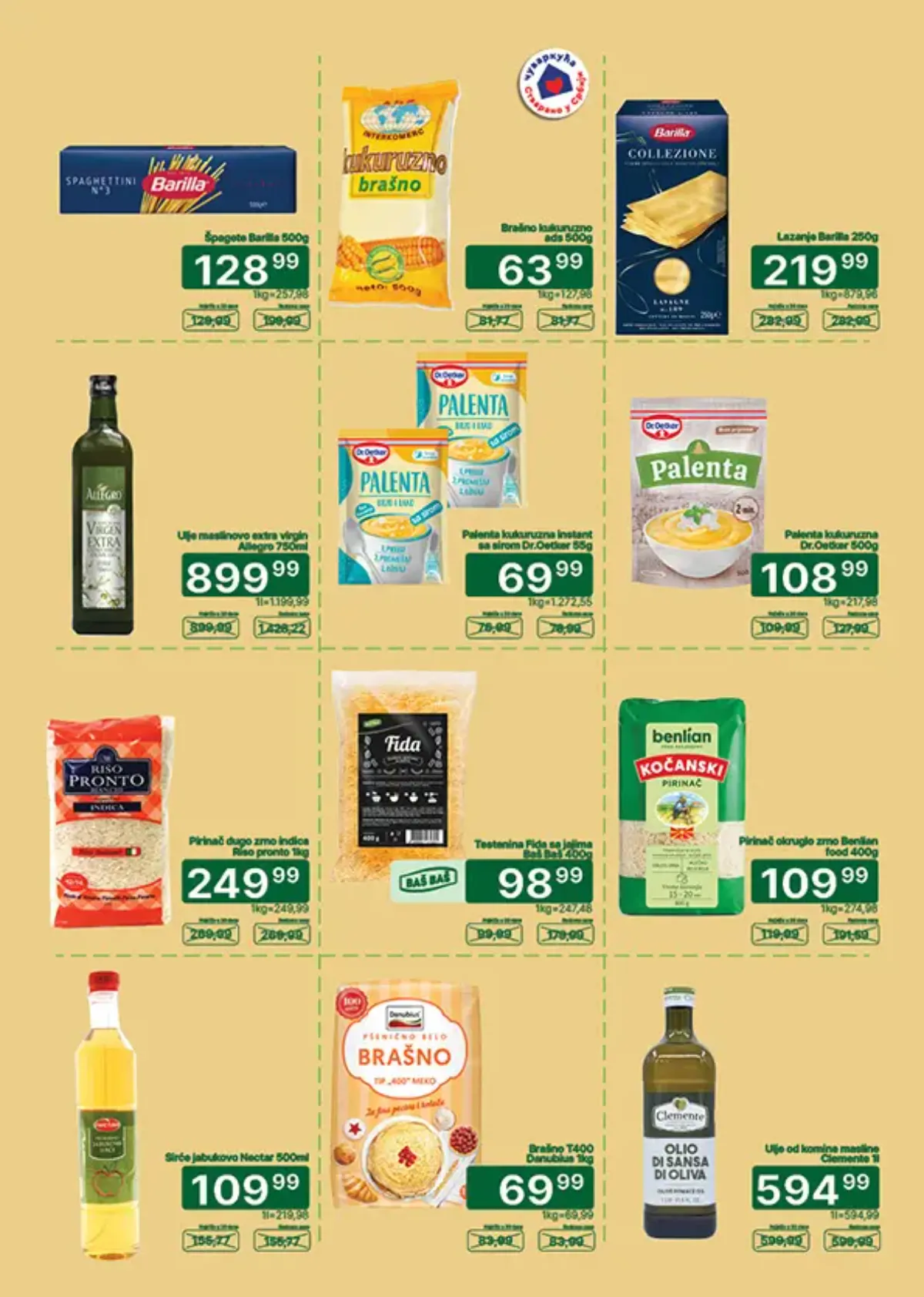 UNIVEREXPORT katalog, strana 13 – Barilla testenina, brašno, pirinač, palenta i ulje