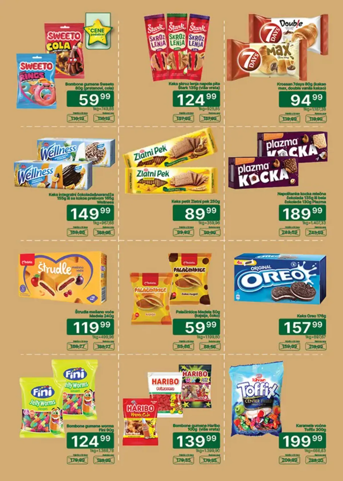 UNIVEREXPORT katalog, strana 19 – keks, kroasani, štrudle i gumene bombone