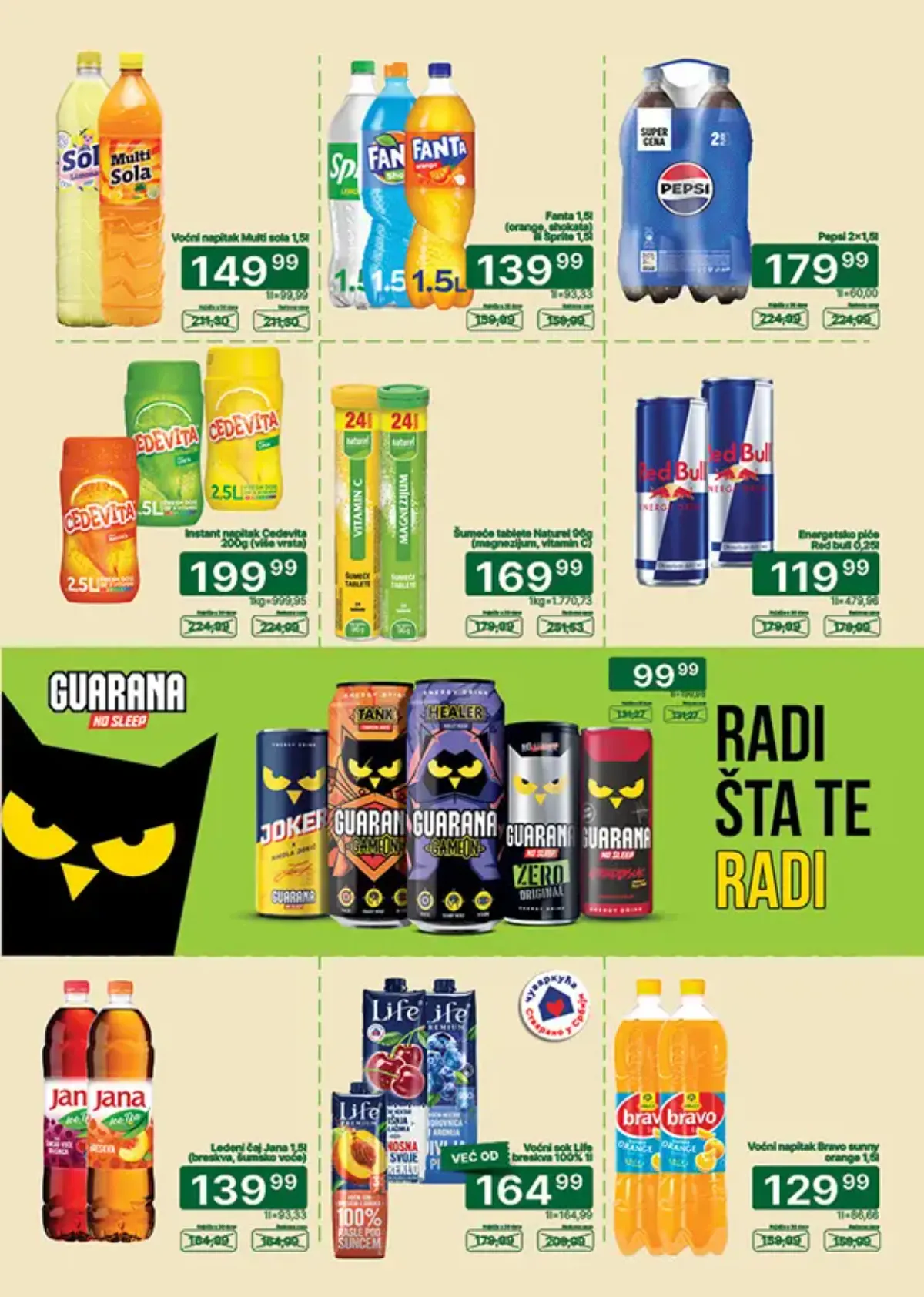 UNIVEREXPORT katalog, strana 22 – gazirani sokovi, Cedevita, ledeni čaj i energetska pića