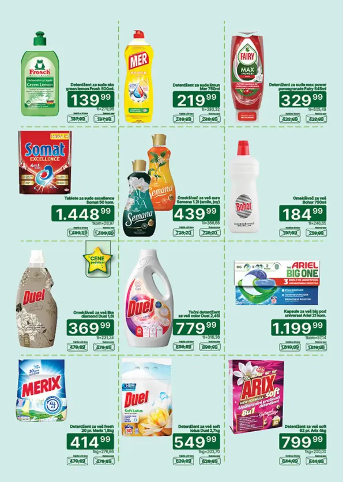UNIVEREXPORT katalog, strana 28 – deterdženti za sudove i veš, omekšivači i izbeljivač