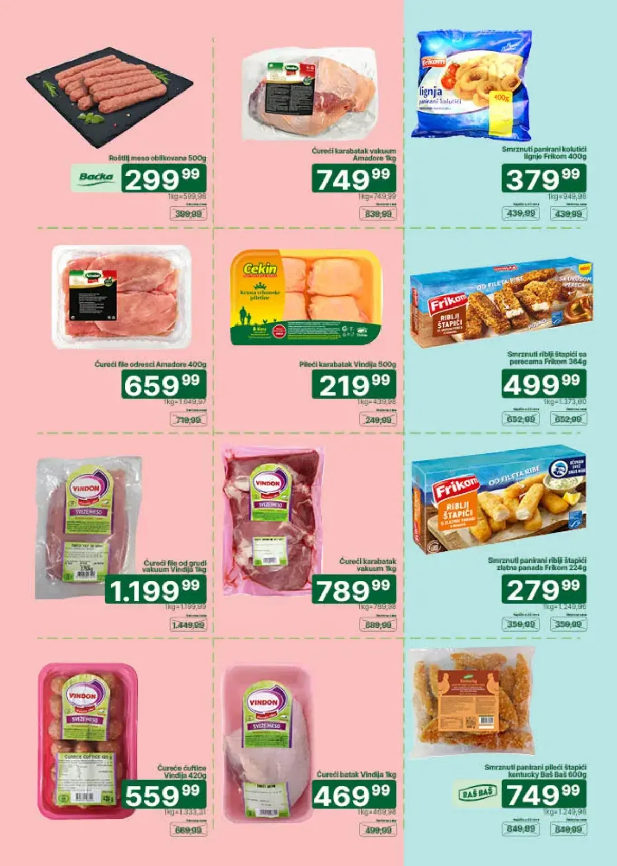 Univerexport katalog do 15.09.2026. – Bačka roštiljsko meso, ćureći karabatak, pileći fileti i Frikom riblji štapići