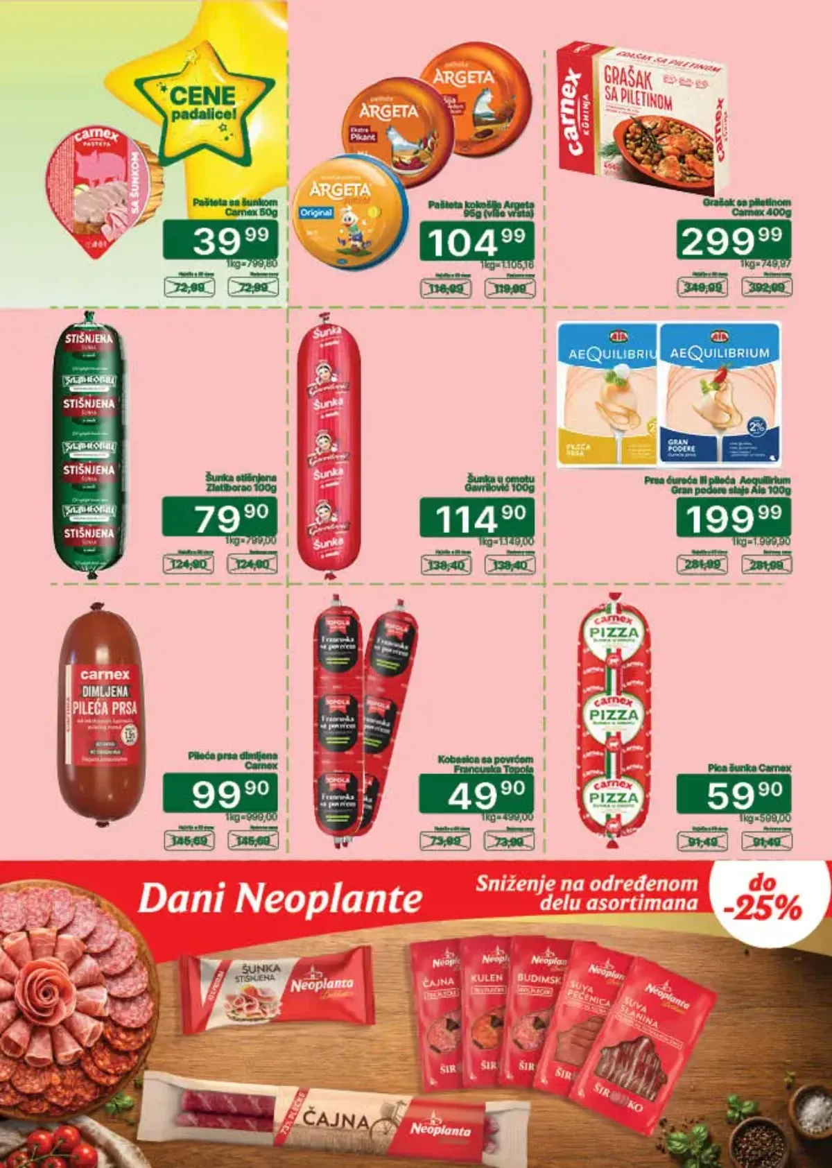 Univerexport katalog do 15.09.2026. – Carnex i Argeta paštete, šunke, kobasice i Neoplanta proizvodi