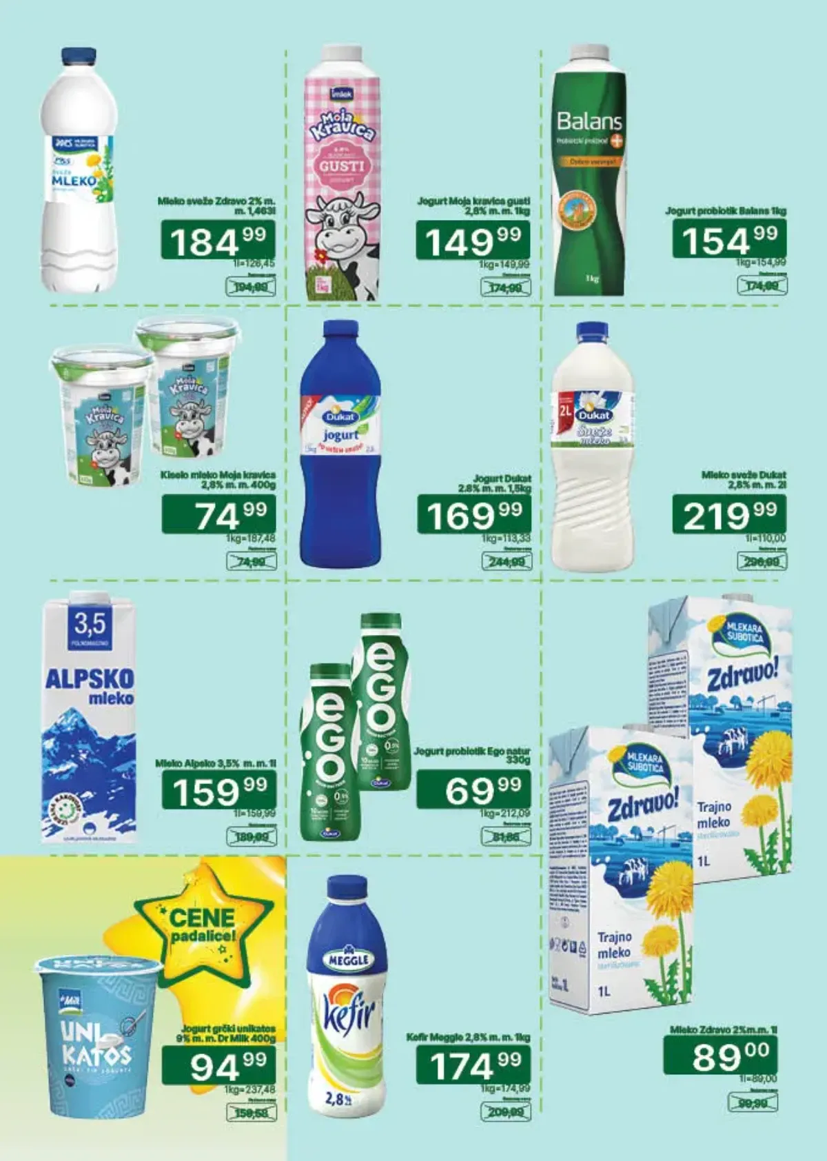 Univerexport katalog do 15.09.2026. – Zdravo mleko, Moja Kravica jogurt, Balans jogurt i Meggle kefir