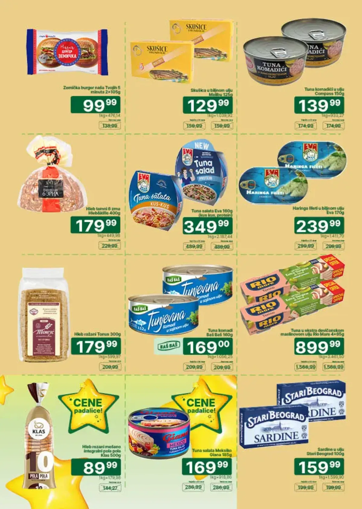 Univerexport katalog do 15.09.2026. – Tošin burger zemička, MIB skuša, tuna, sardine i riblje salate