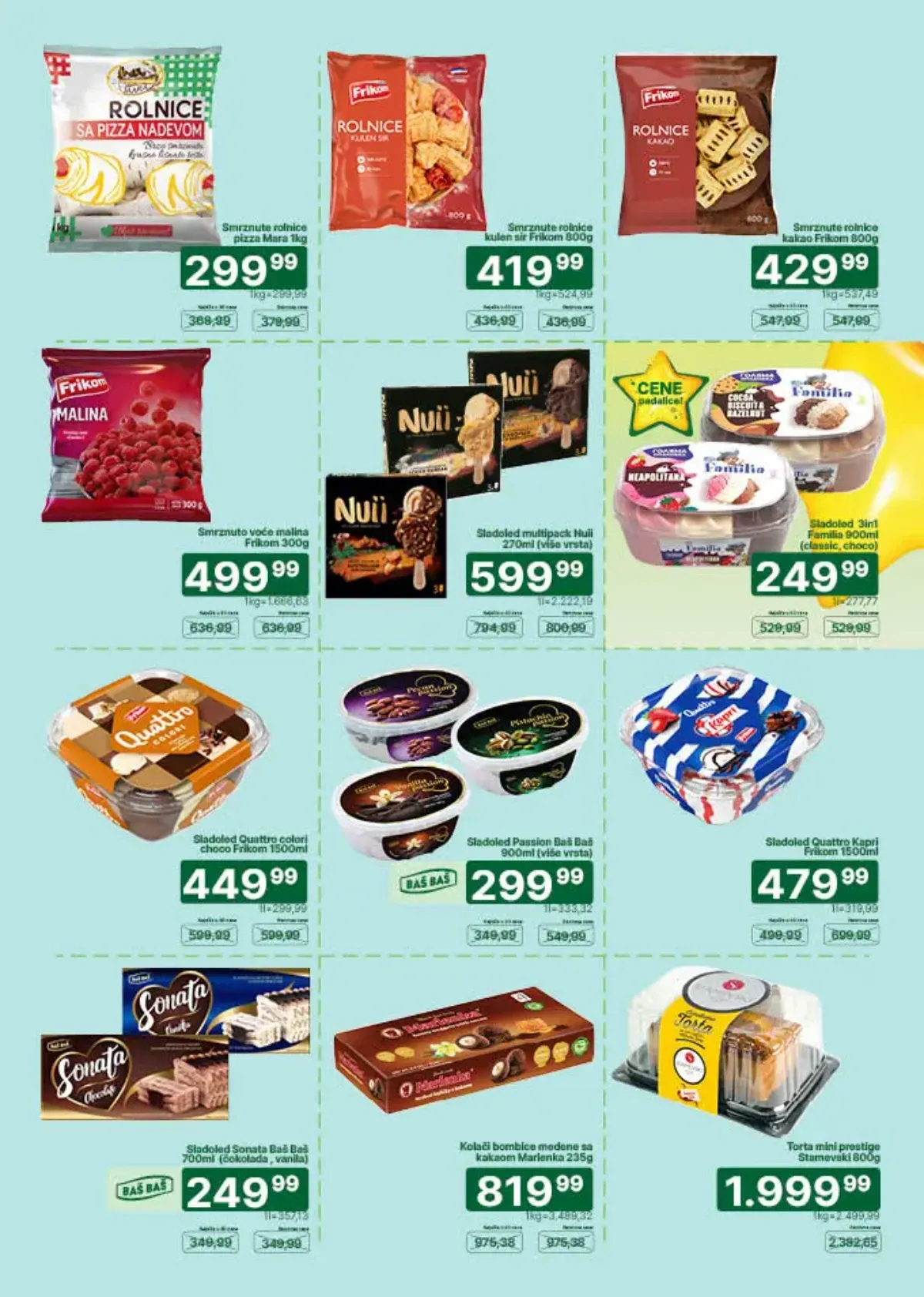 Univerexport katalog do 15.09.2026. – Mara pizza rolnice, Frikom rolnice, sladoledi, smrznuta malina i poslastice