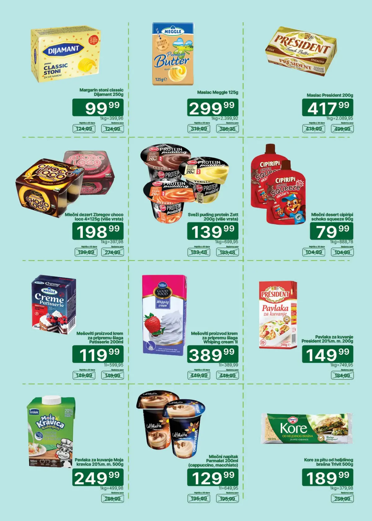 Univerexport katalog strana 8 – maslac, margarin, sladoled i mlečni deserti