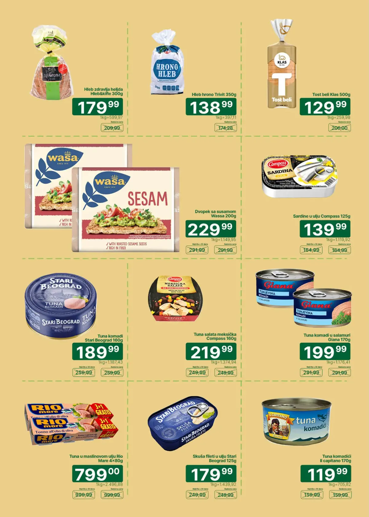 Univerexport katalog strana 10 – hleb, Wasa krekeri, tuna i riblje konzerve