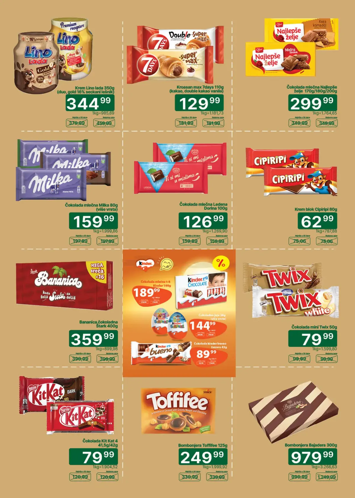 Univerexport katalog strana 18 – Milka, Kinder, KitKat, Twix, Toffifee i druge čokolade