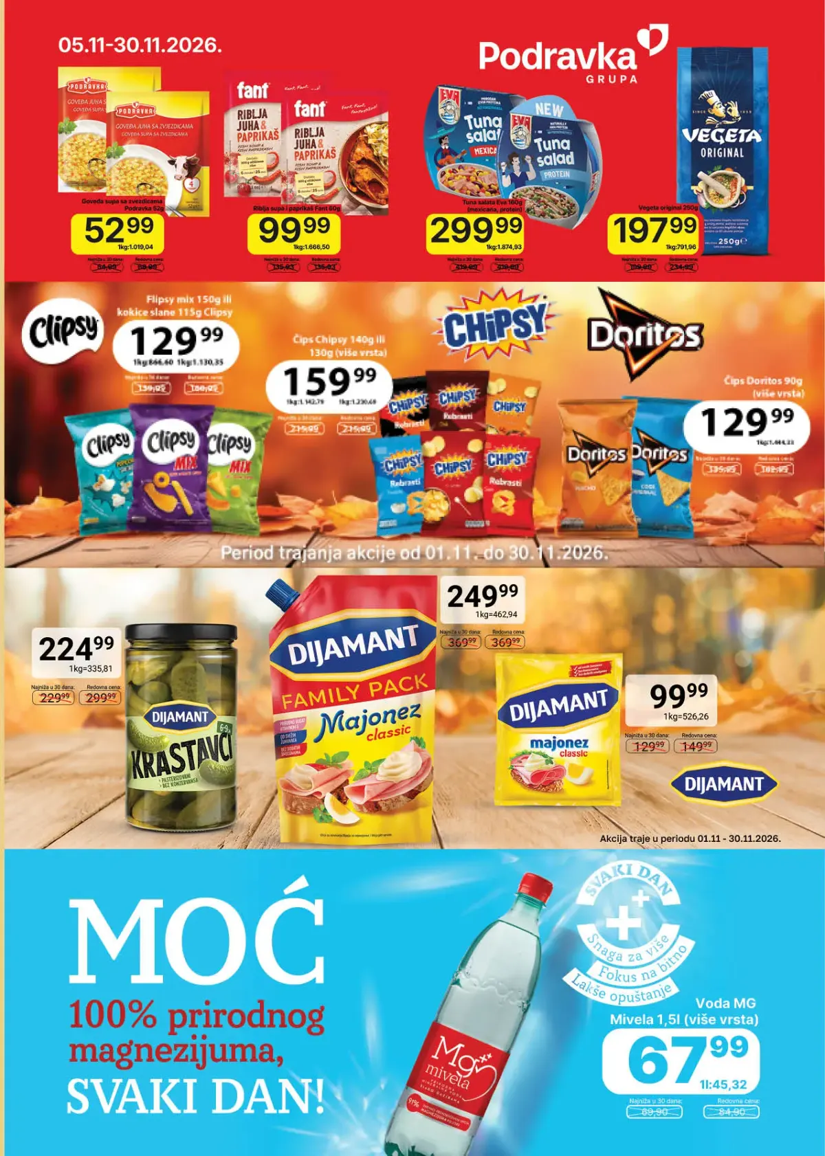 Univerexport katalog strana 21 – Podravka, Chipsy, Doritos, Dijamant i voda Moć