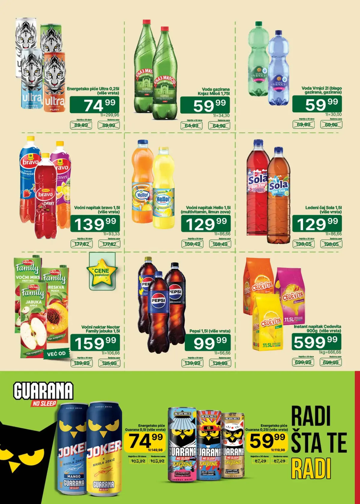 Univerexport katalog strana 22 – gazirani i negazirani sokovi, mineralna voda i bezalkoholna pića