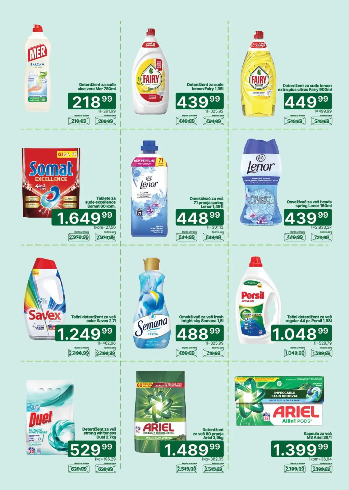 Univerexport katalog strana 28 – Ariel, Persil, Lenor, Fairy i Somat deterdženti