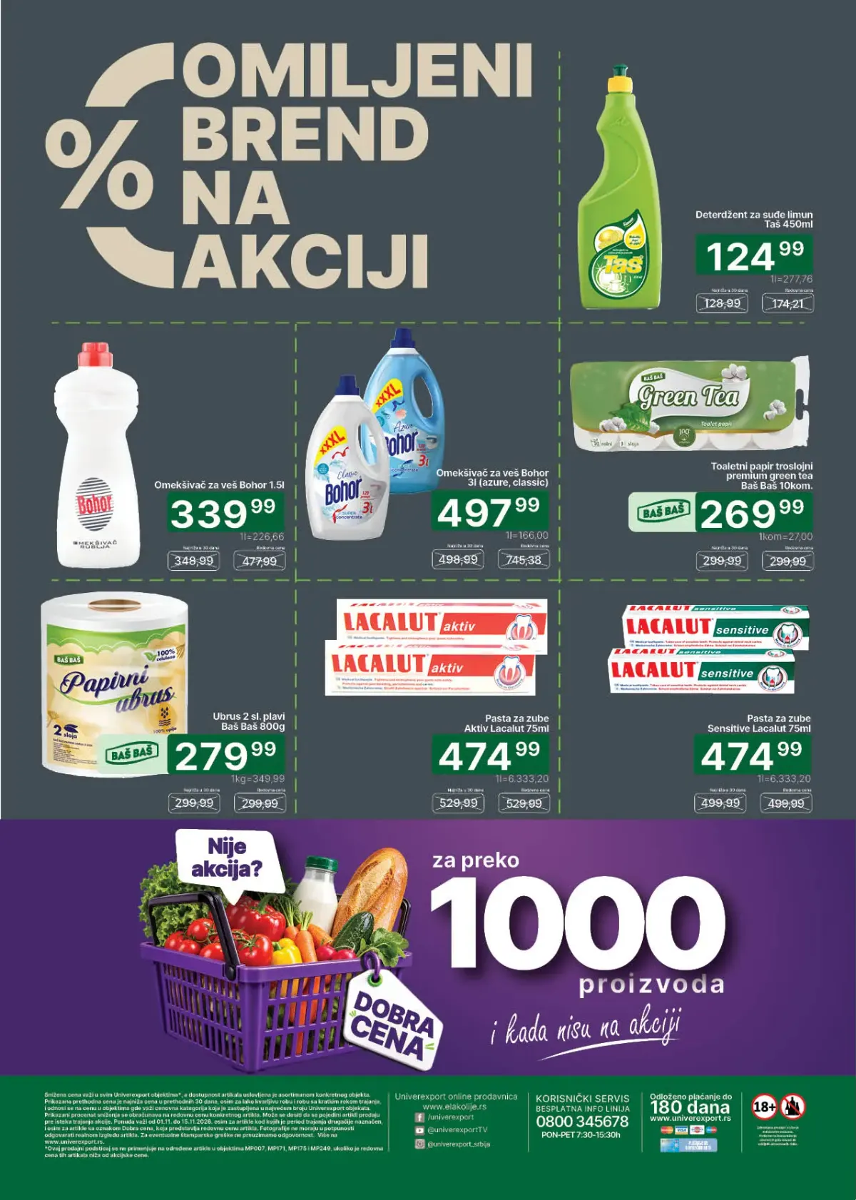 Univerexport katalog strana 32 – akcija deterdženata, sredstava za higijenu i proizvoda za domaćinstvo