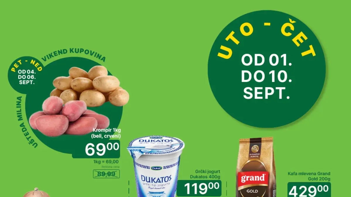 Univerexport nedeljna akcija od 01.09. do 10.09.2026. i vikend ponuda od 04.09. do 06.09.2026.