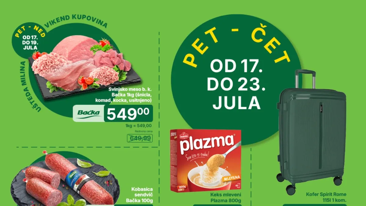 Univerexport katalog od 17. do 23.07.2026. sa popustima na prehranu, piće, kozmetiku i proizvode za domaćinstvo