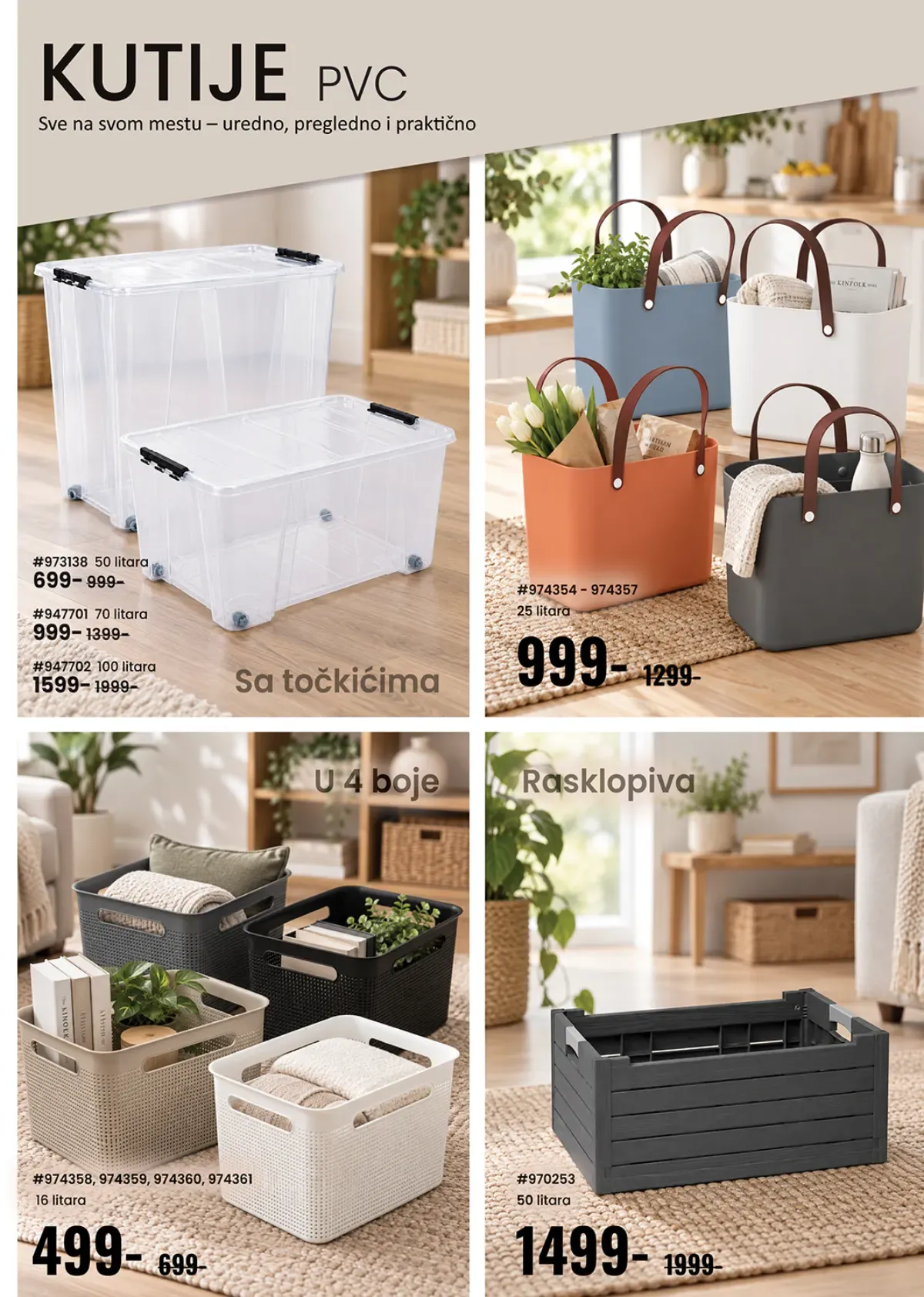 Uradi Sam katalog – PVC kutije, korpe i torbe za odlaganje po sniženim cenama