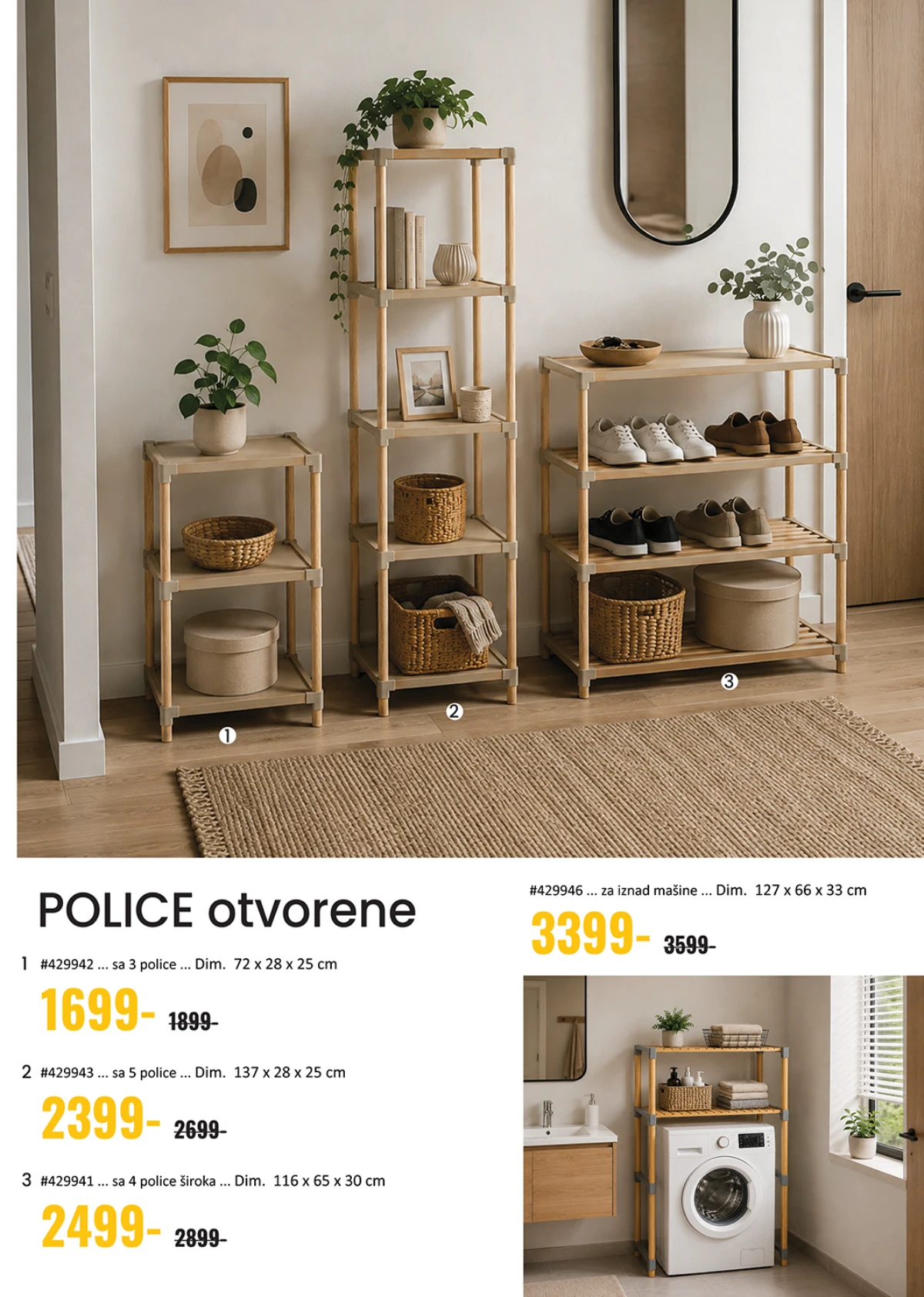 Uradi Sam katalog – otvorene police za odlaganje i organizaciju doma po sniženim cenama