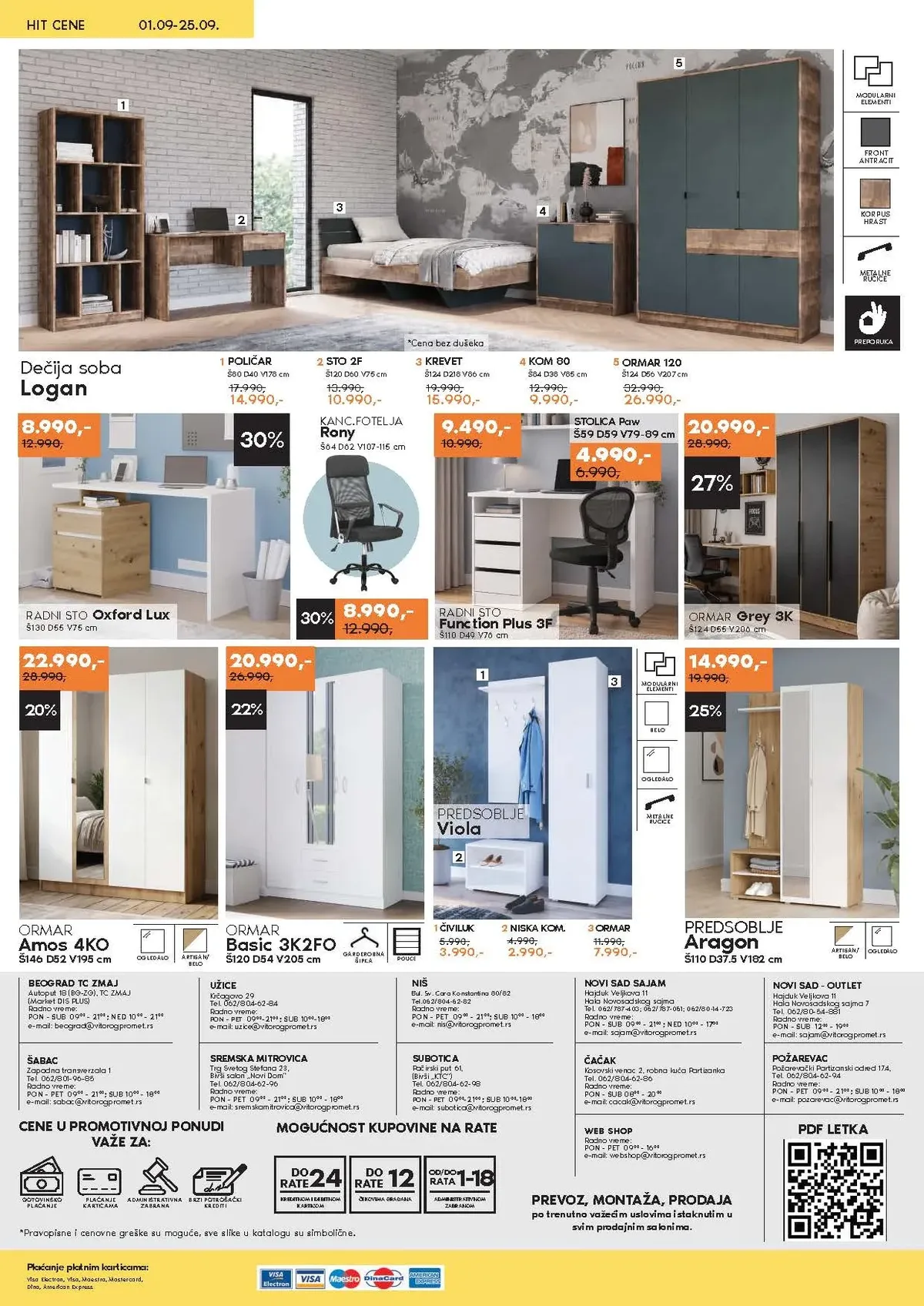 Vitorog katalog do 25.09.2026. – dečije sobe, radni stolovi, kancelarijske stolice, ormari i predsoblja