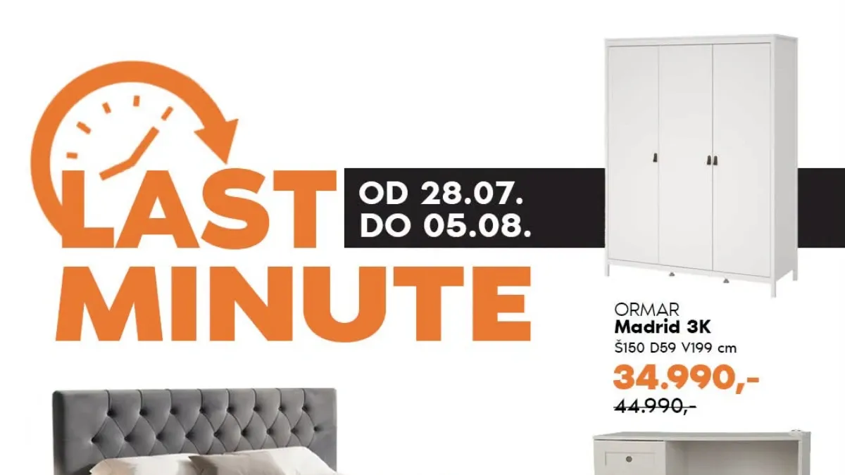 Vitorog Last Minute do 05.08.2026. – krevet Lotus, ormar Madrid i drugi komadi nameštaja po sniženim cenama
