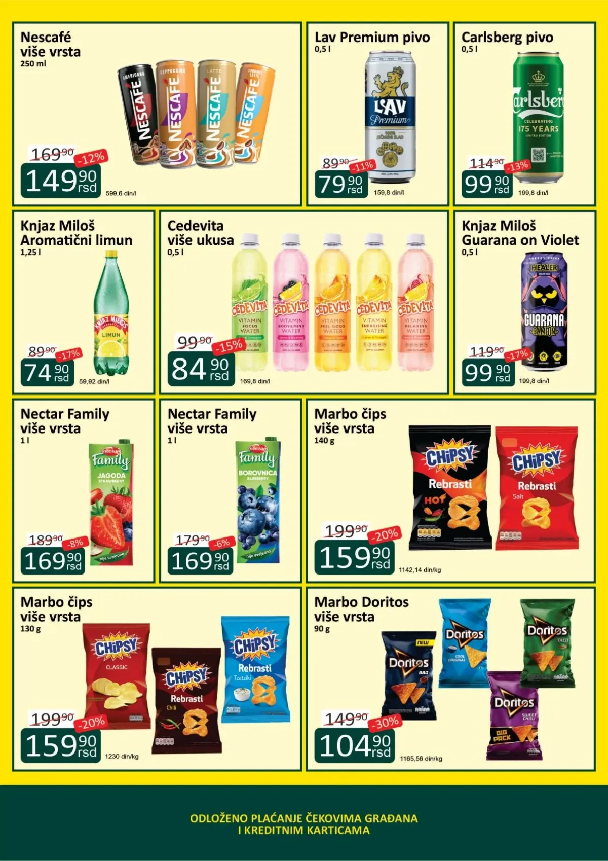 Žinasa akcija za Nescafé napitke, Lav i Carlsberg pivo, Cedevitu, sokove, Chipsy i Doritos