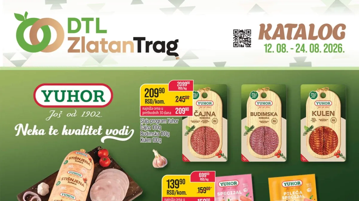 DTL Zlatan Trag katalog od 12.08. do 24.08.2026. – akcijske cijene na prehranu, piće, slatkiše i kućnu hemiju