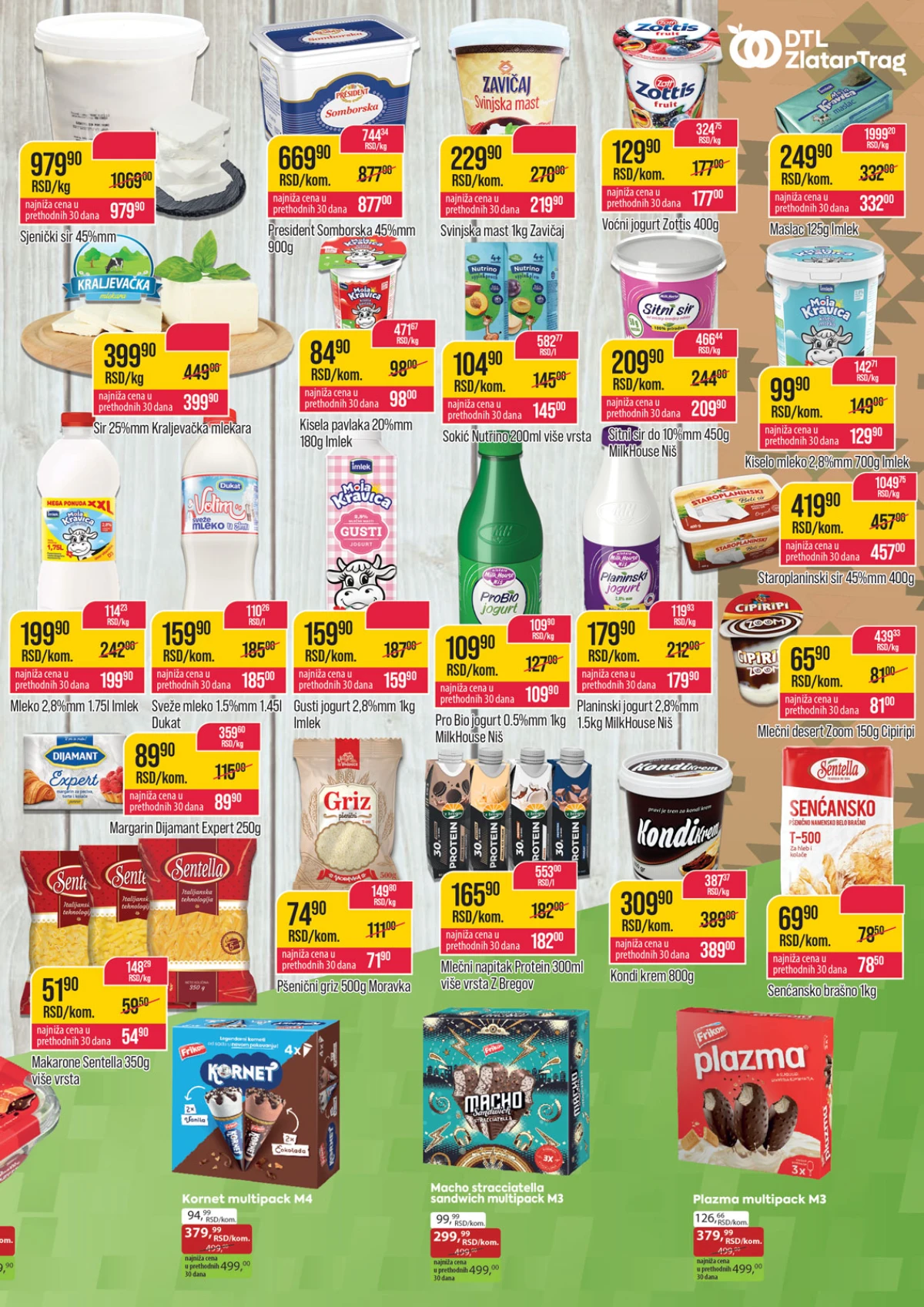 DTL Zlatan Trag katalog do 24.08.2026. – mleko, sir, jogurt, testenina i sladoled