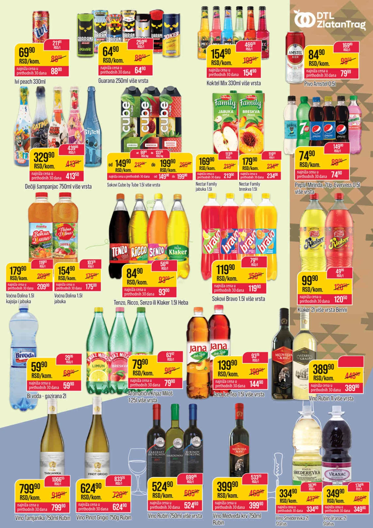 Zlatan Trag katalog – sokovi, energetska pića, Pepsi, voda i vino